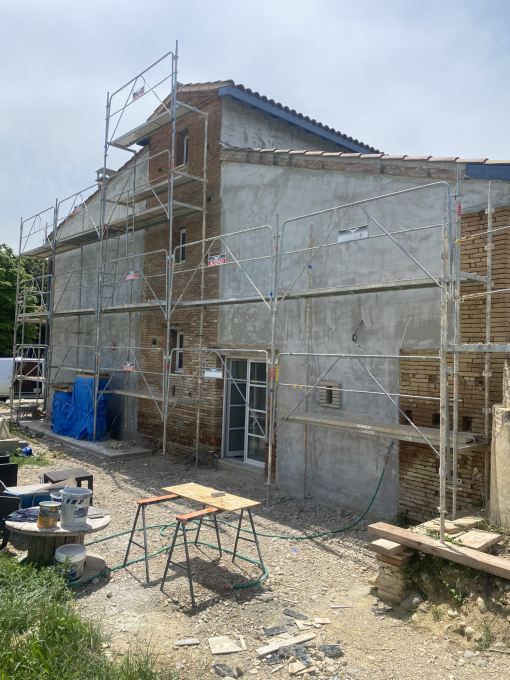 Ravalement façade pierre après enduit Léguevin – rénovation EAF Façade 31