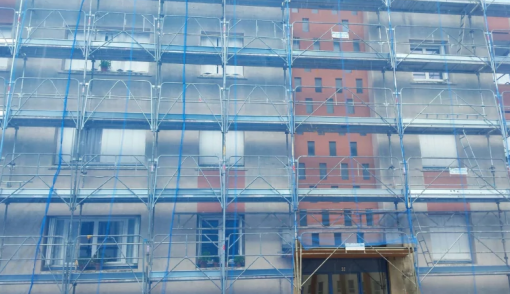 Isolation thermique extérieure ITE en cours Toulouse – façadier enduiseur EAF Façade 31